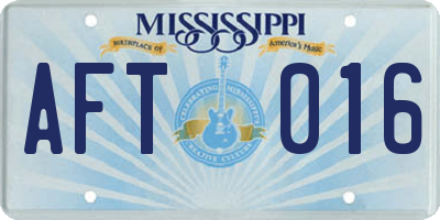 MS license plate AFT016