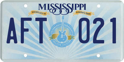 MS license plate AFT021
