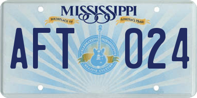 MS license plate AFT024