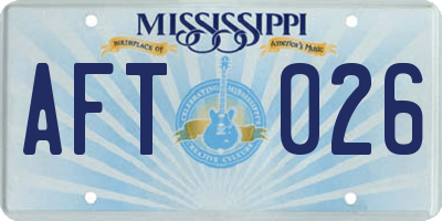 MS license plate AFT026