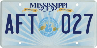 MS license plate AFT027