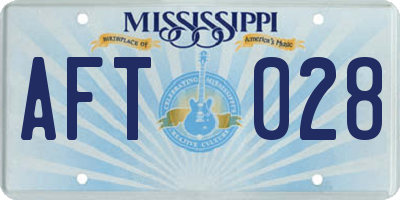 MS license plate AFT028