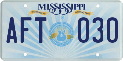 MS license plate AFT030