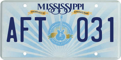 MS license plate AFT031