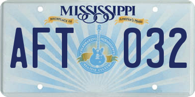 MS license plate AFT032