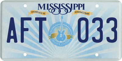 MS license plate AFT033
