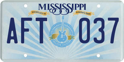 MS license plate AFT037