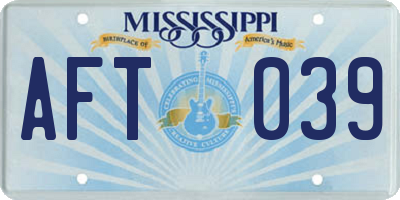 MS license plate AFT039