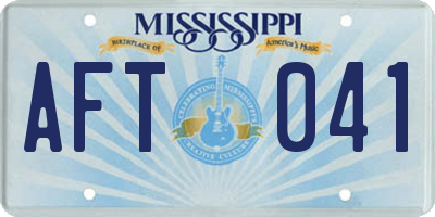 MS license plate AFT041