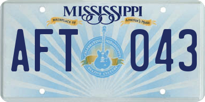 MS license plate AFT043