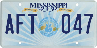 MS license plate AFT047