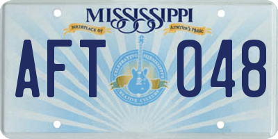 MS license plate AFT048