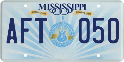 MS license plate AFT050