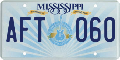 MS license plate AFT060