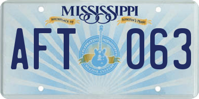 MS license plate AFT063