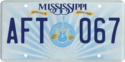 MS license plate AFT067