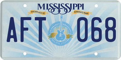 MS license plate AFT068