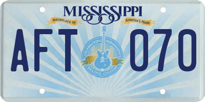 MS license plate AFT070