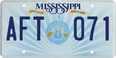 MS license plate AFT071