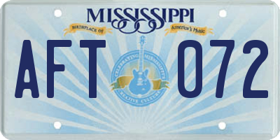 MS license plate AFT072