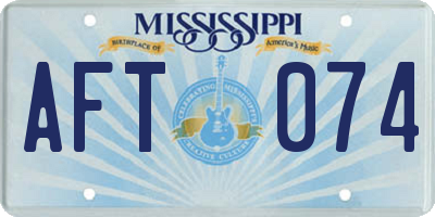 MS license plate AFT074