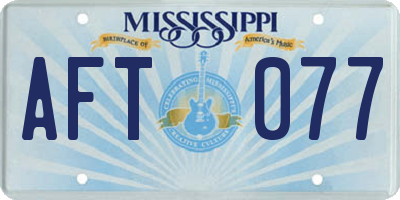 MS license plate AFT077