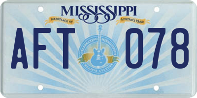 MS license plate AFT078