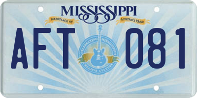 MS license plate AFT081