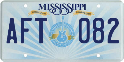 MS license plate AFT082