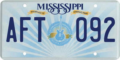 MS license plate AFT092