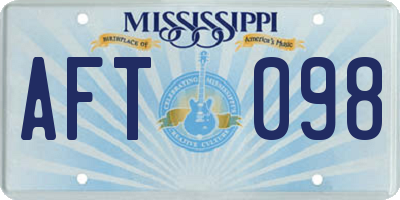 MS license plate AFT098