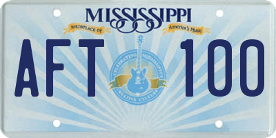 MS license plate AFT100