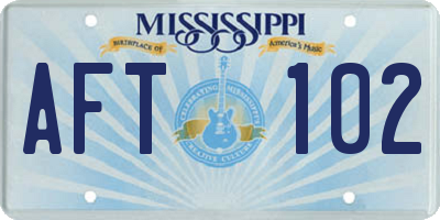 MS license plate AFT102
