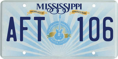 MS license plate AFT106