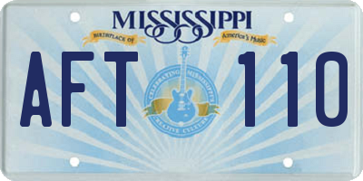 MS license plate AFT110