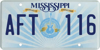 MS license plate AFT116