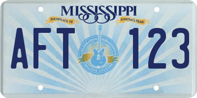 MS license plate AFT123