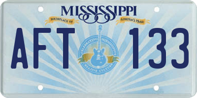 MS license plate AFT133