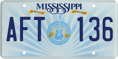 MS license plate AFT136