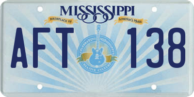 MS license plate AFT138
