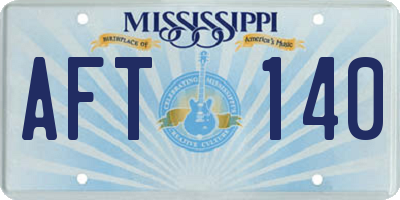 MS license plate AFT140