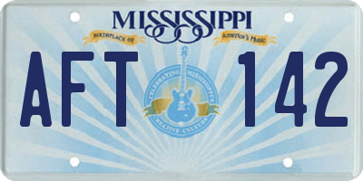 MS license plate AFT142