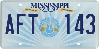 MS license plate AFT143