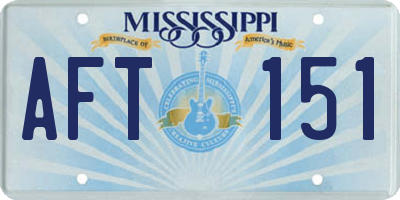 MS license plate AFT151