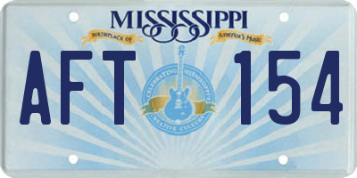 MS license plate AFT154