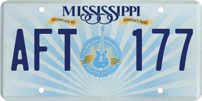 MS license plate AFT177