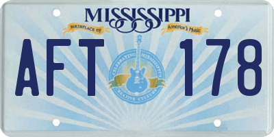 MS license plate AFT178