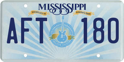 MS license plate AFT180