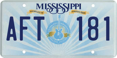 MS license plate AFT181