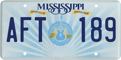 MS license plate AFT189